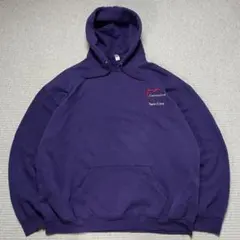 ジャージーズ スウェットパーカー 企業ロゴ 刺繍ロゴ パープル USA古着