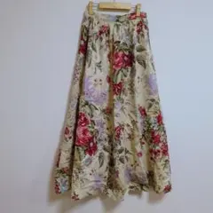 ✨️花柄 ロングスカート フレアスカート マキシ丈スカート【S】レディース