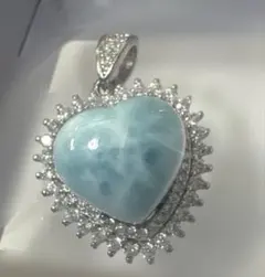 ラリマー ペンダントトップ ハート型