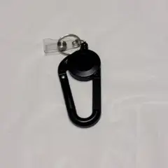 リールキーホルダー カラビナキーホルダー リールカラビナ ブラック 黒