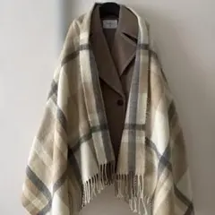 大判ストール ベージュ系チェック柄☆センスオブプレイス アーバンリサーチ