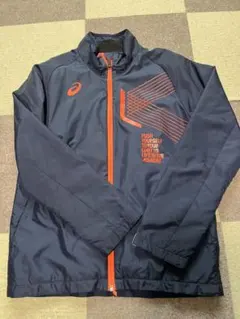 ASICS ウィンドブレーカー上下 160サイズ ネイビー　美品 即購入可能