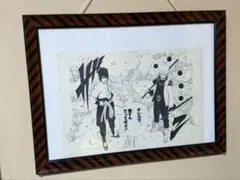NARUTO サスケ ナルト複製原画額縁付き