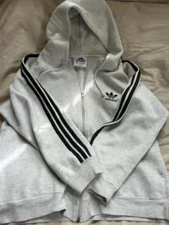 90s adidas USA製 パフォーマンスロゴ パーカー フェードブラックL