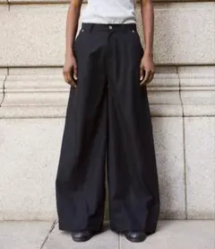 【Camphor wood】 スーパーワイドバギーポリエステルスラックス