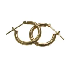 新品 K10 フープピアス 2×15mm 10金 イエローゴールド刻印入り定番
