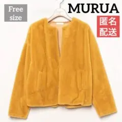 MURUA ムルーア フェイクファーコート アウター マスタード 黄色