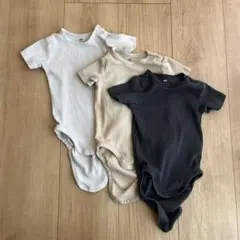 H &Mオーガニックコットンロンパース3枚セット　半袖