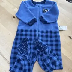 ミッキーマウス フリースロンパース 青