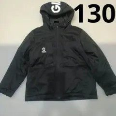 美品 ジローム 中綿ブルゾン ダウンジャケット 130 防寒 フード付 ブラック