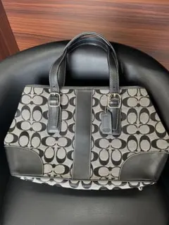Coach ロゴプリント ハンドバッグ グレー/ブラック