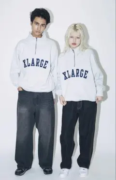 人気 XLARGE ¥14300 エクストララージ ハーフジップスウェット L