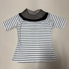 メッシュ切り替え ボーダー 半袖 カットソー