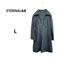 美品 エターナルアンドビー チュニック ワンピース Vネック シンプル 膝丈 L