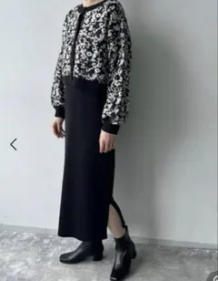 LOWRYSFARM ガラニット 2Pワンピース　ブラック