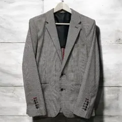 メンズ　ジャケット ブラック・ホワイト チェック柄