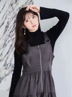 GRL グレイル フロントジップティアードジャンパースカート[tw1128]