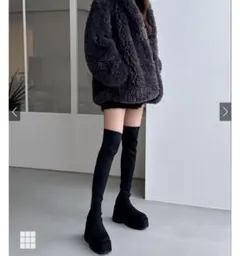 新品未使用 グレイル ストレッチニット厚底ロングブーツ[zr1194] GRL