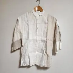 キャピタル KAPITAL シャツ 半袖 綿 麻 異素材 切替 XS リネンのサムネイル