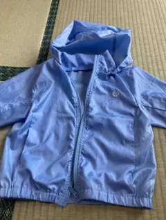 COMME CA ISM 水色ナイロンパーカー 110