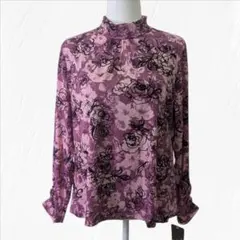 【未使用】MISSEL ミゼール 花柄 パープル系 ブラウス ＬＬサイズのサムネイル
