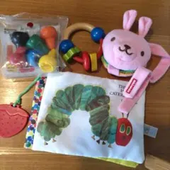 ミキハウス はらぺこあおむし布絵本 木製ガラガラ 3点セット