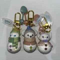 未開封新品】ダッフィー 新作 雪だるま チャーム 全7種 コンプセット