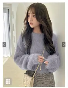 ショート丈フェザーニットプルオーバー[kz119]