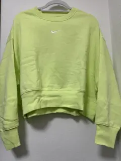 Nike 蛍光イエロー クロップドトレーナー M