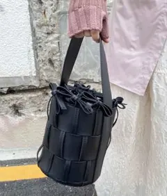 Casselini キャセリーニ リボンメッシュバッグ ブラック