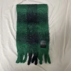 ヌーミン様専用‼️LOEWE 緑黒チェック マフラー フリンジ付き