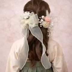 ꕤ୭342髪飾り　成人式　結婚式　卒業式　七五三　発表会　リボン　振袖　袴　前撮