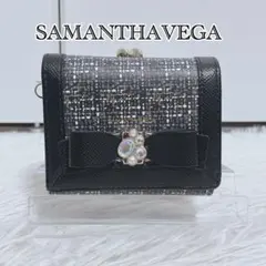 SAMANTHAVEGA ツイードプリントジュエルリボン折財布のサムネイル