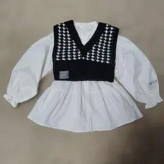 ALGY アルジー　柄ニットベスト　チュニック　セット140cm XS