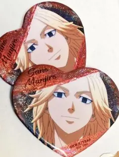 東京リベンジャーズ キラキラビッグハート型 缶バッジ 佐野万次郎 新品