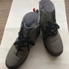 グレー ジッパー付き レインシューズ