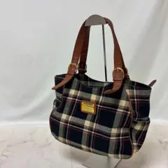 Pleiade チェック柄 トートバッグ ハンドバッグ ゴールド金具