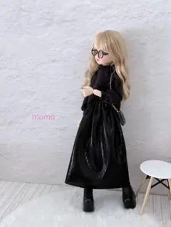 22cmドール服 ブラックレザー風コーデ♡2点セット