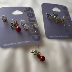 claire's♡クリスマスモチーフピアスセット 4ペア