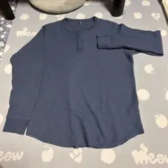 ネイビー ヘンリーネック 長袖 Tシャツ
