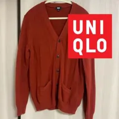 UNIQLO レッド ラムVネックカーディガン Mサイズ
