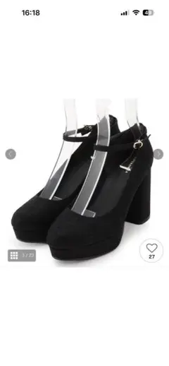ESPERANZA チャンキーヒール厚底パンプス ブラックのサムネイル