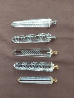 剣先水晶ペンダントトップ5本セット