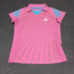 adidas ピンク ドットポロシャツ