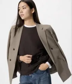 ユニクロ ソフトニットフリース クルーネックT