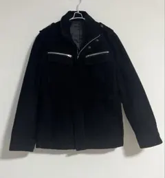 COMME CA ISM リブジャケット ブラック