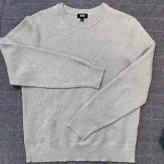 ウォッシャブルミラノリブクルーネックセーター　グレー　S