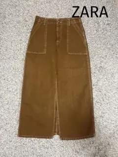 ZARA WOMAN ブラウンデニムロングスカート