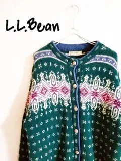 D222322 L.L.Bean 70s ノルディック柄 カーディガン