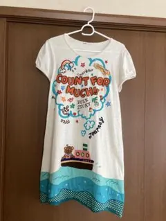rough アップリケ•刺繍 半袖ワンピース 美品のサムネイル